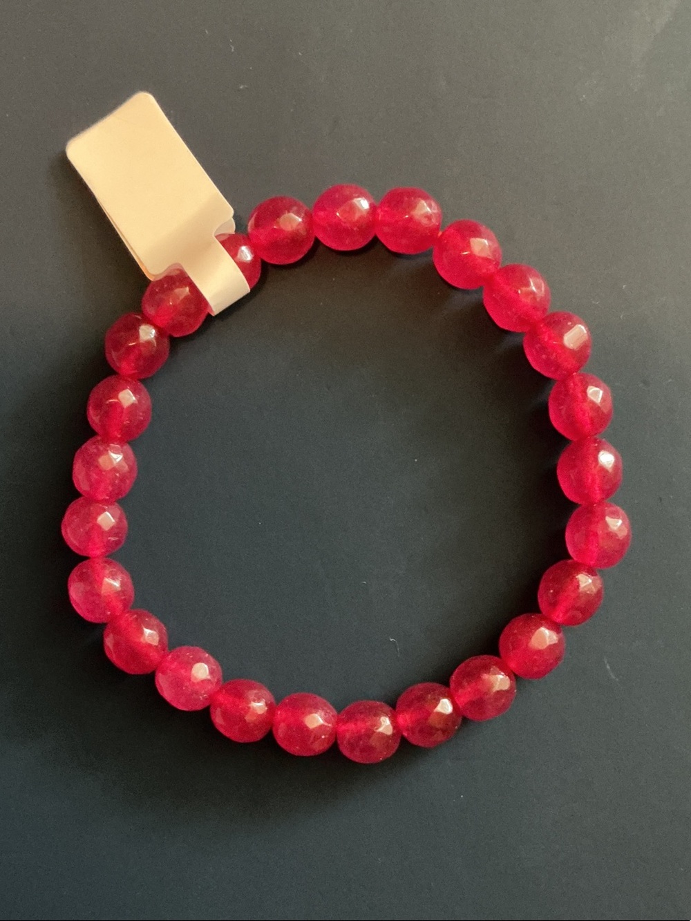 Natural Faceted Red Garnet Stretch Bracelet